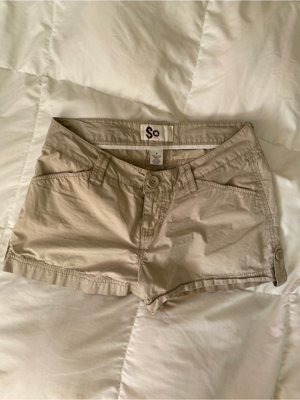 Beige Khaki Cargo Mini Skirt